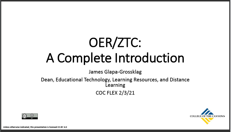 OER / ZTC一个完整的介绍